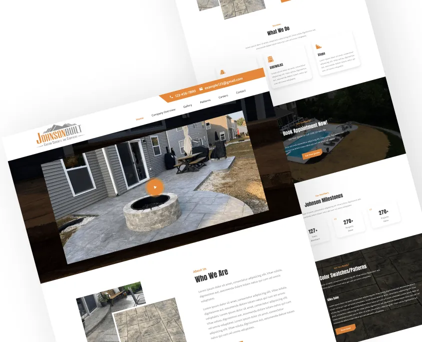JohnsonBuilt website pages